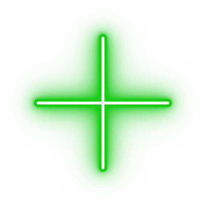Neon green plus cross icon