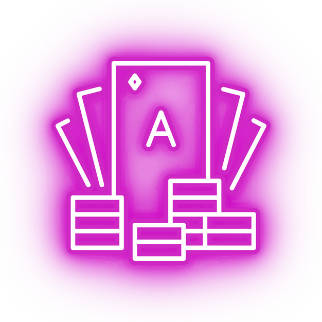 Neon pink poker icon